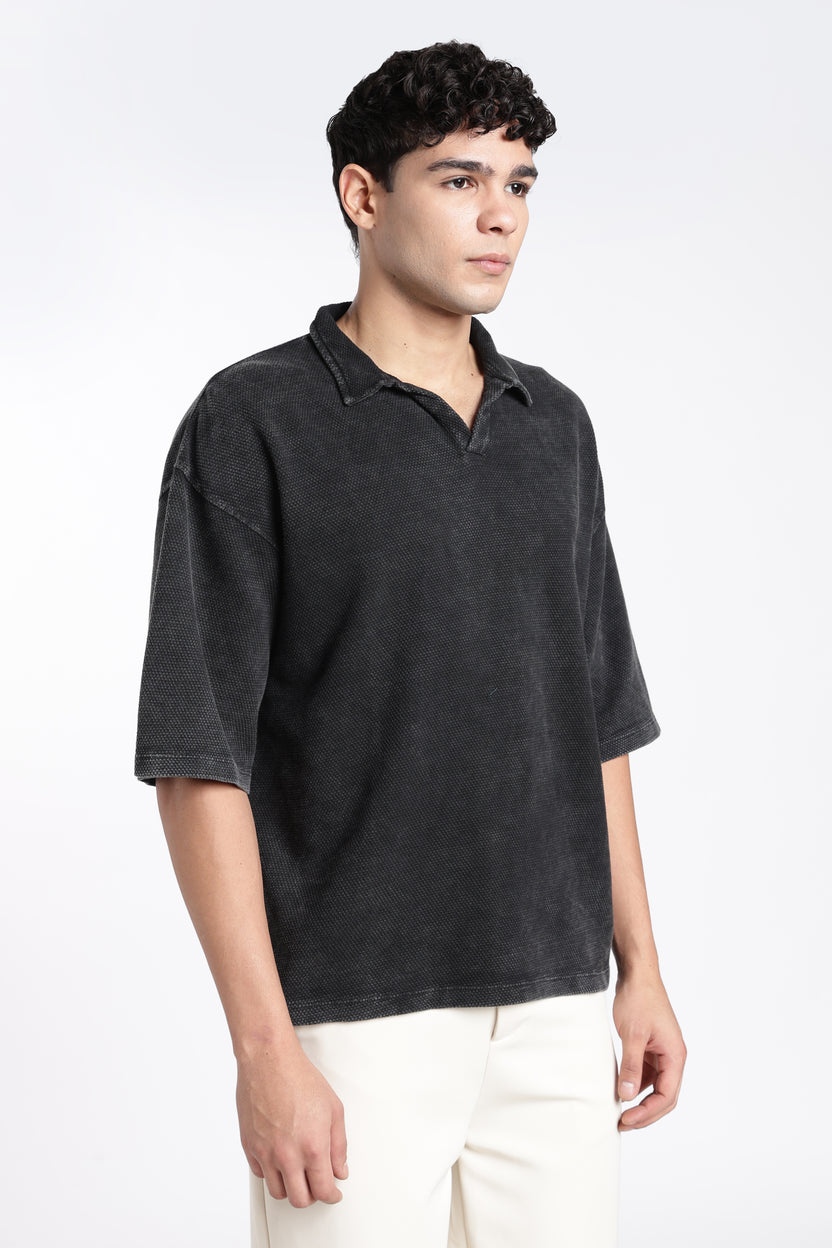 Charcoal Regular Fit Polo T-Shirt For Men - Image 4