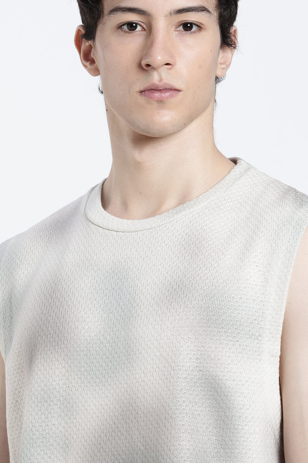 Off White Textured Regular Fit T-Shirt for Men - Image 3