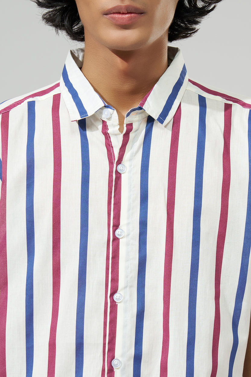 Off-White Striped Regular Fit Shirt For Men - Image 2