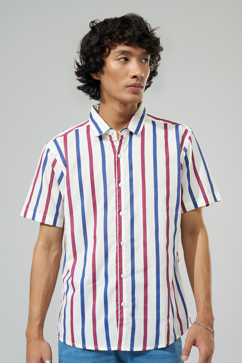 Off-White Striped Regular Fit Shirt For Men - Image 3