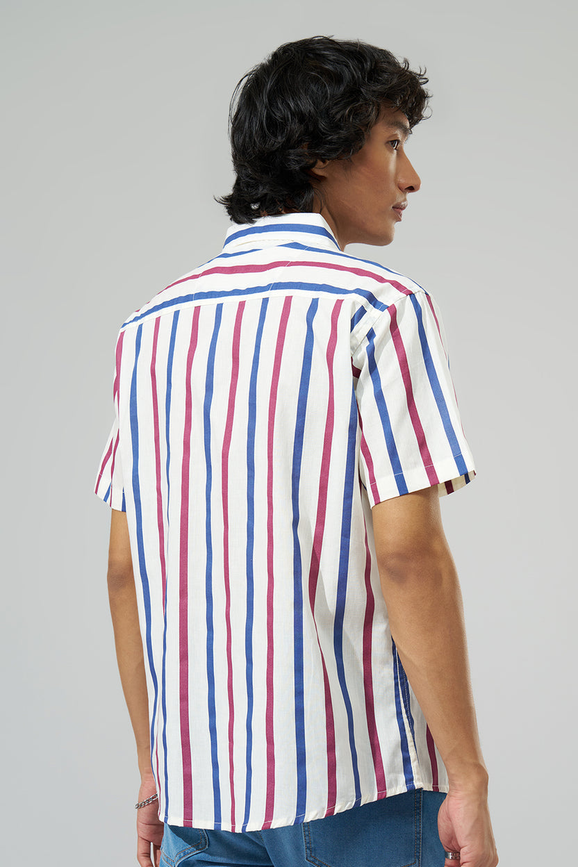 Off-White Striped Regular Fit Shirt For Men - Image 5