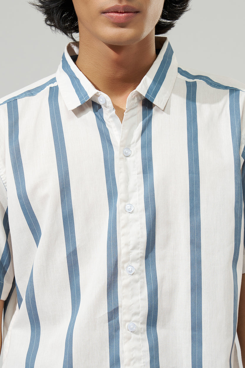 Off-White Striped Regular Fit Shirt For Men - Image 3