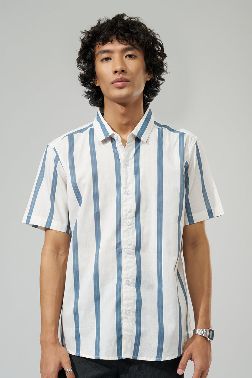 Off-White Striped Regular Fit Shirt For Men - Image 2
