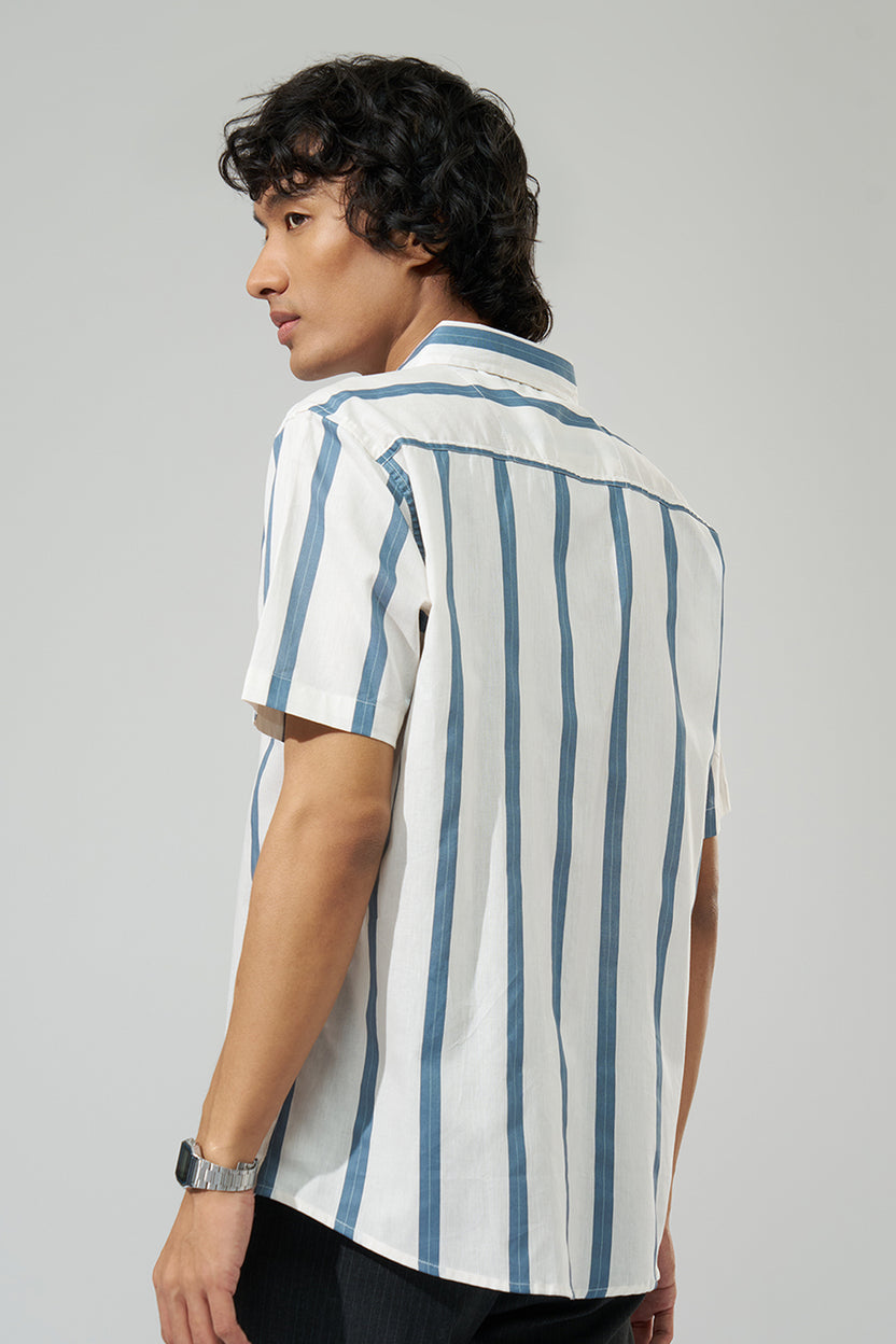 Off-White Striped Regular Fit Shirt For Men - Image 5