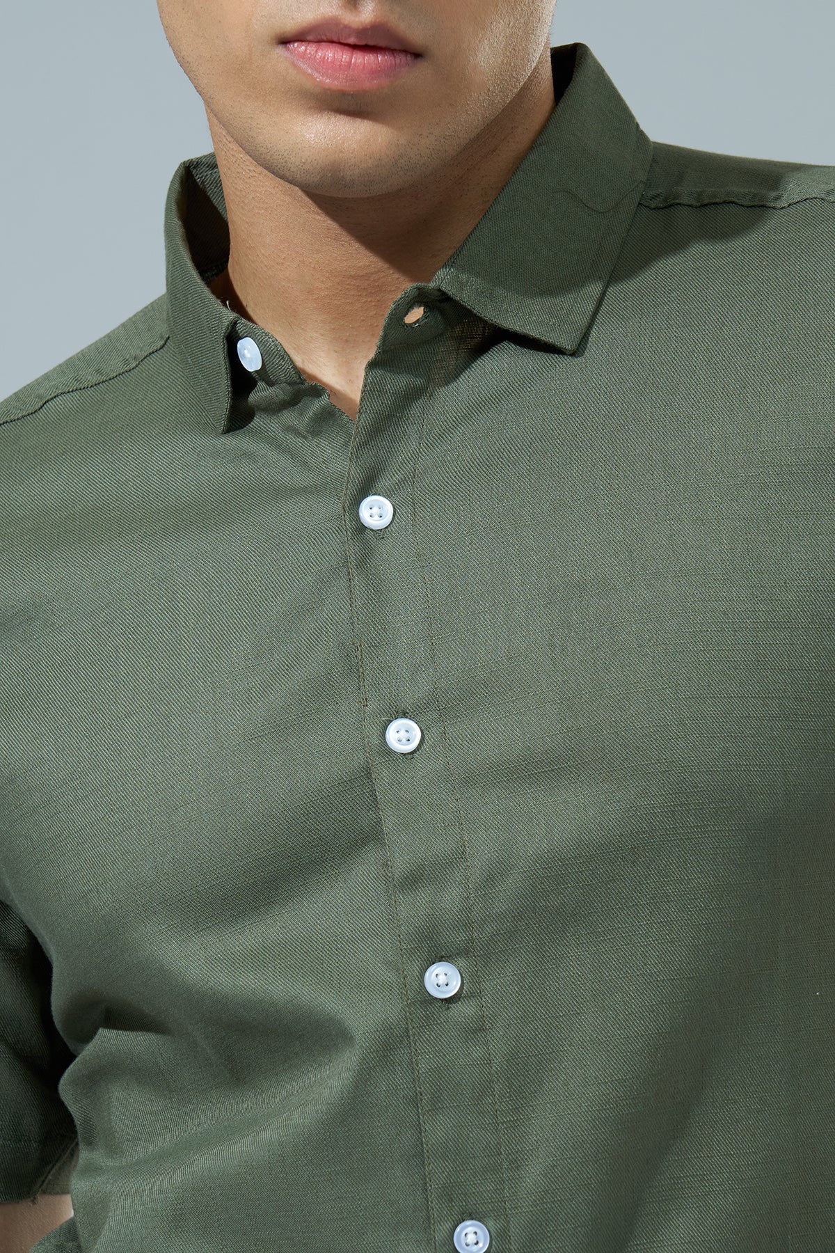 Olive Regular Fit Casual Shirt for Men - Image 3
