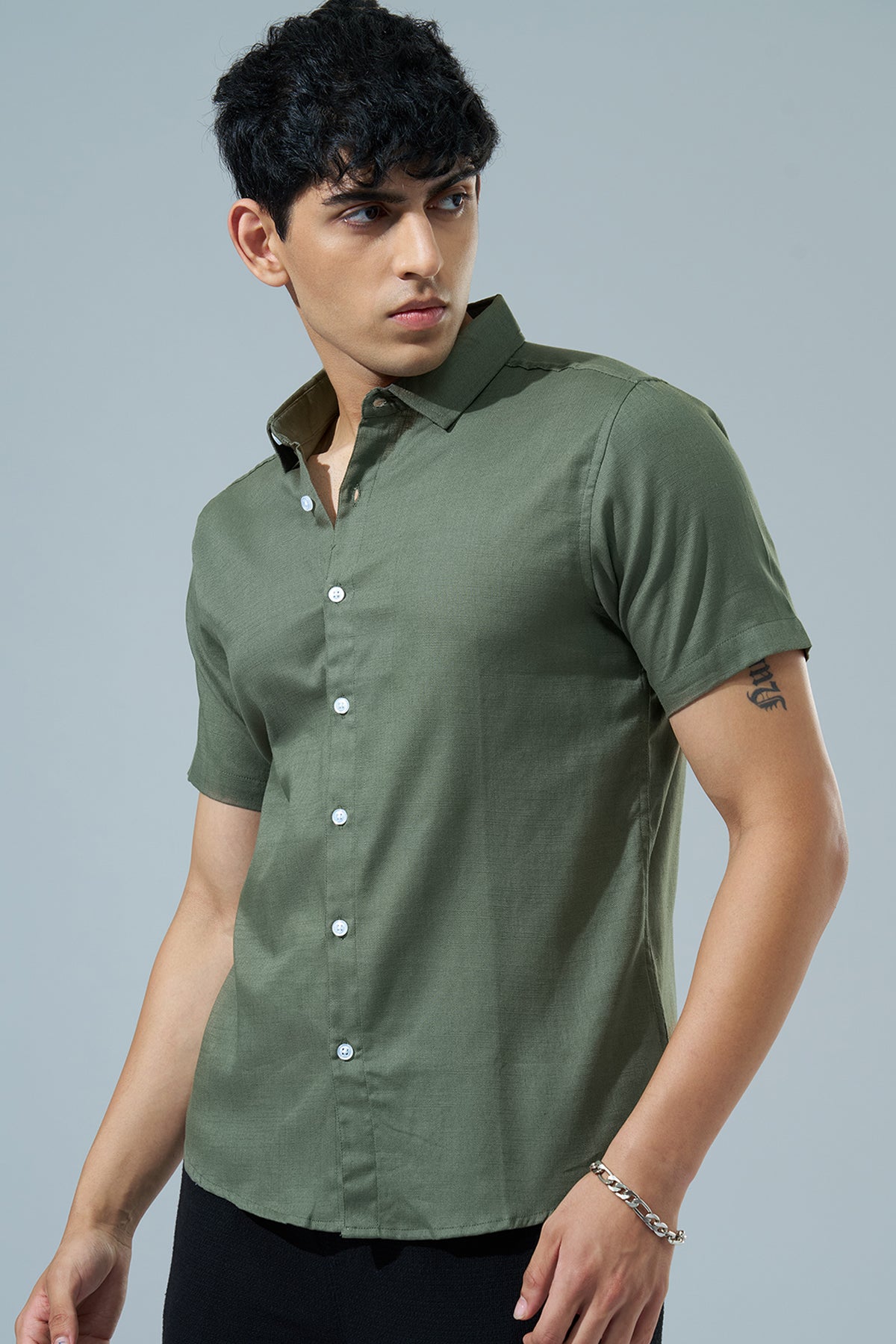 Olive Regular Fit Casual Shirt for Men - Image 4