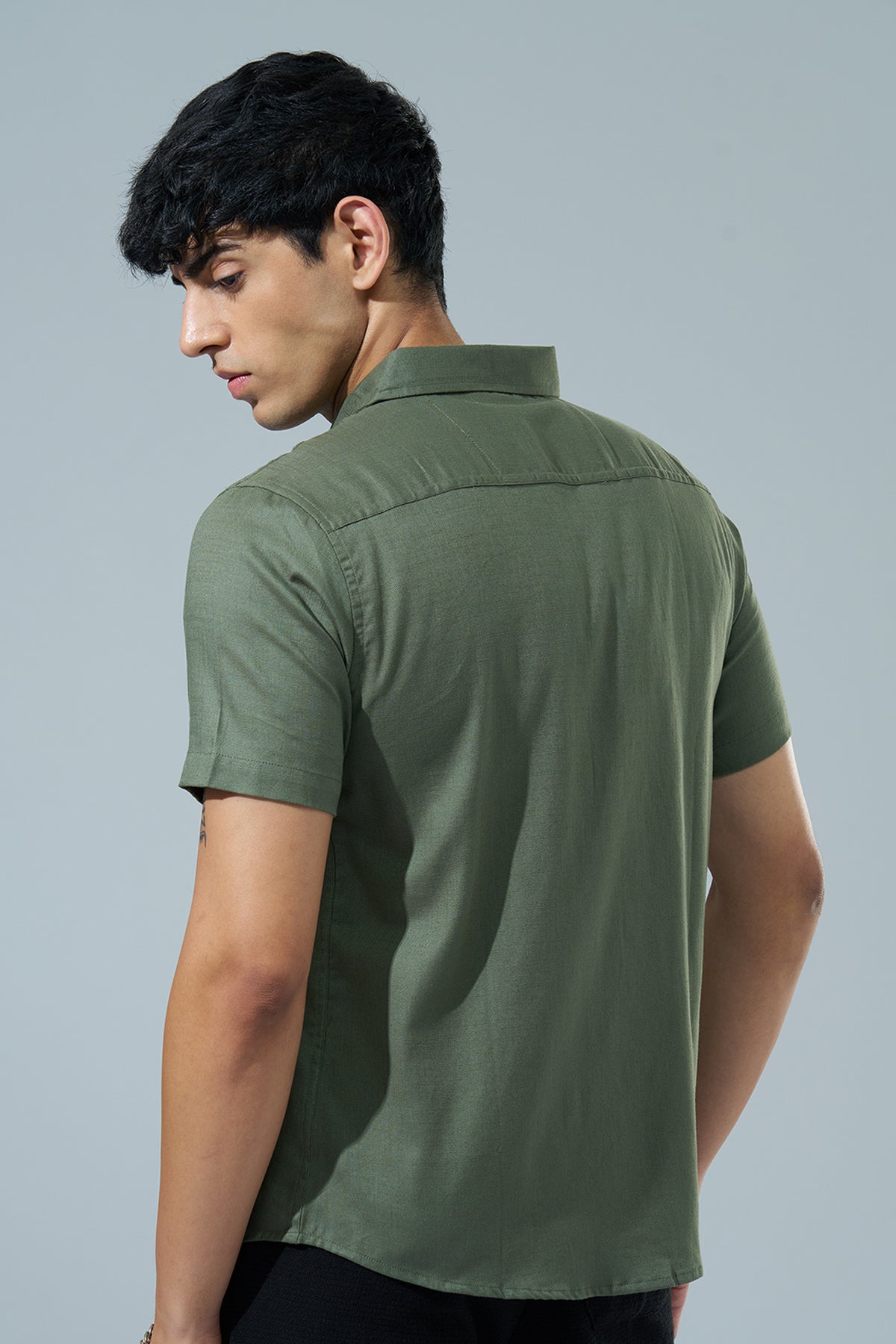 Olive Regular Fit Casual Shirt for Men - Image 5