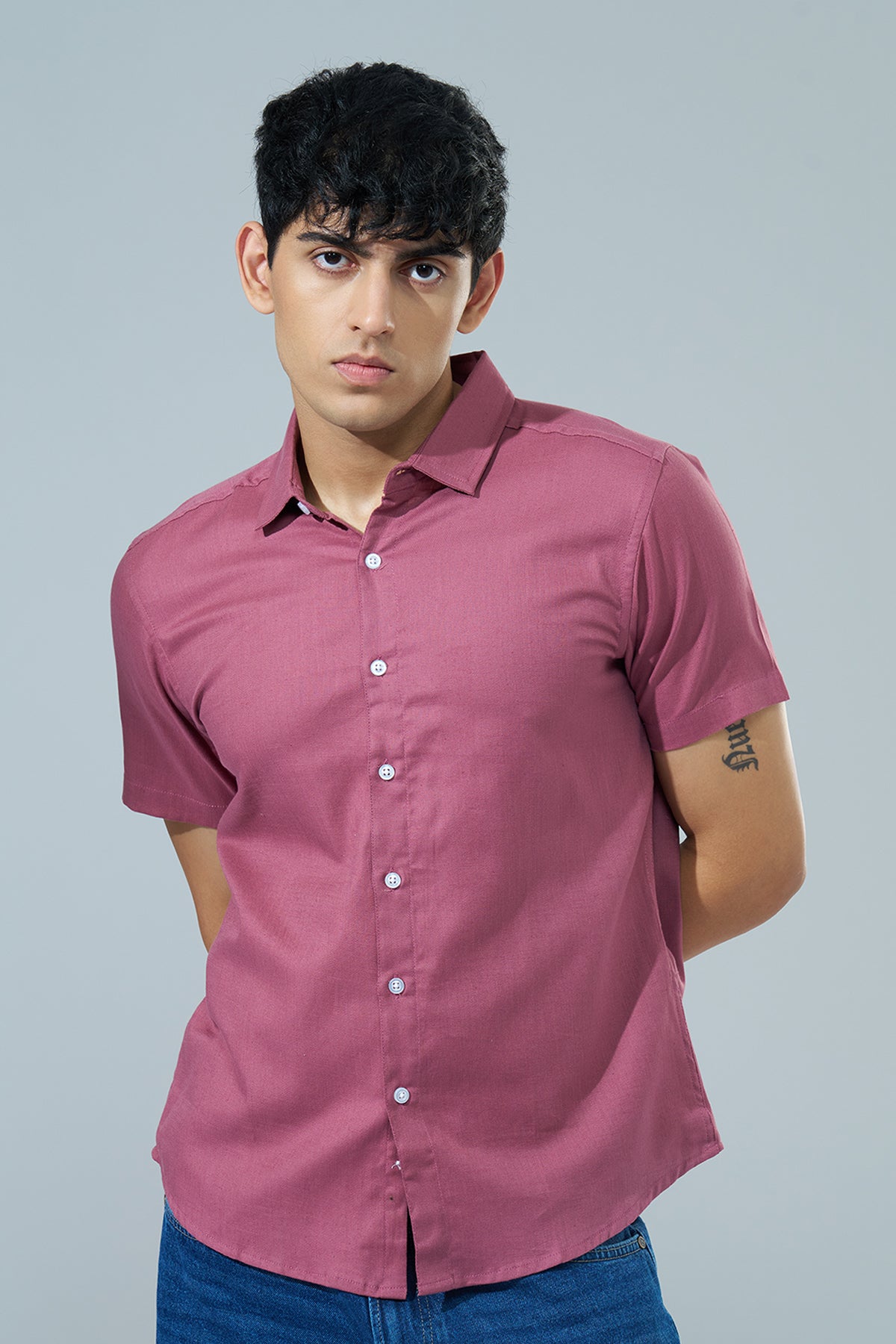 Pink Regular Fit Casual Shirt for Men - Image 2