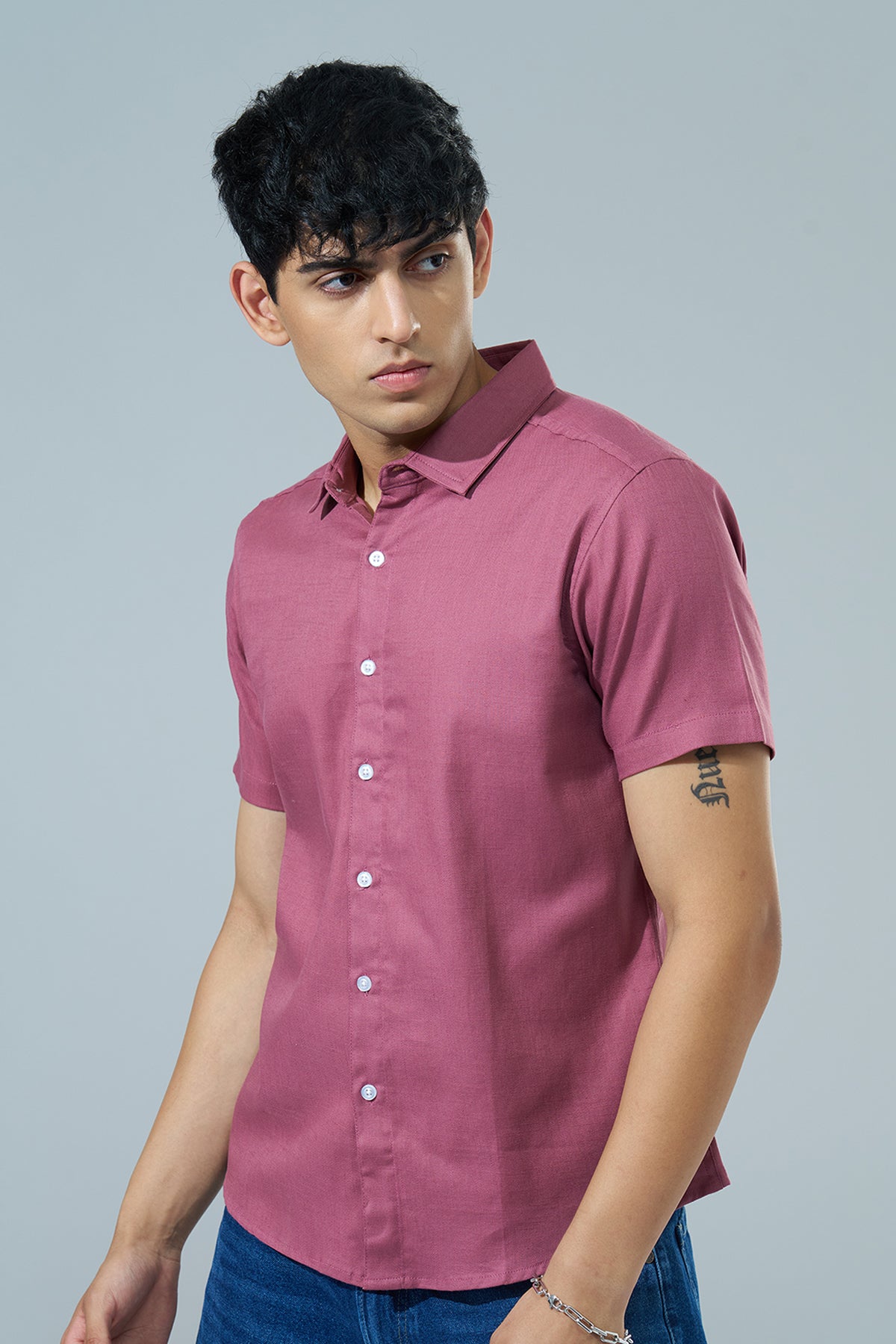 Pink Regular Fit Casual Shirt for Men - Image 4