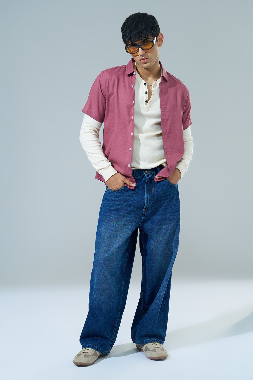 Pink Regular Fit Casual Shirt for Men - Image 6