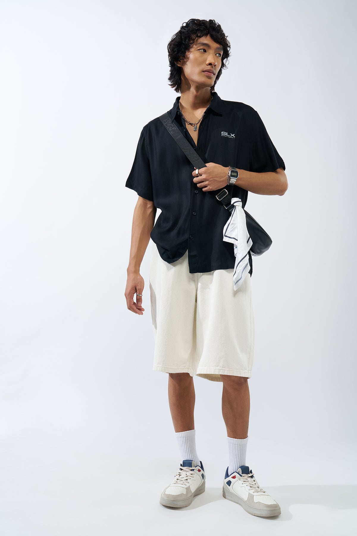 Black Solid Regular Fit Shirt for Men - Image 6