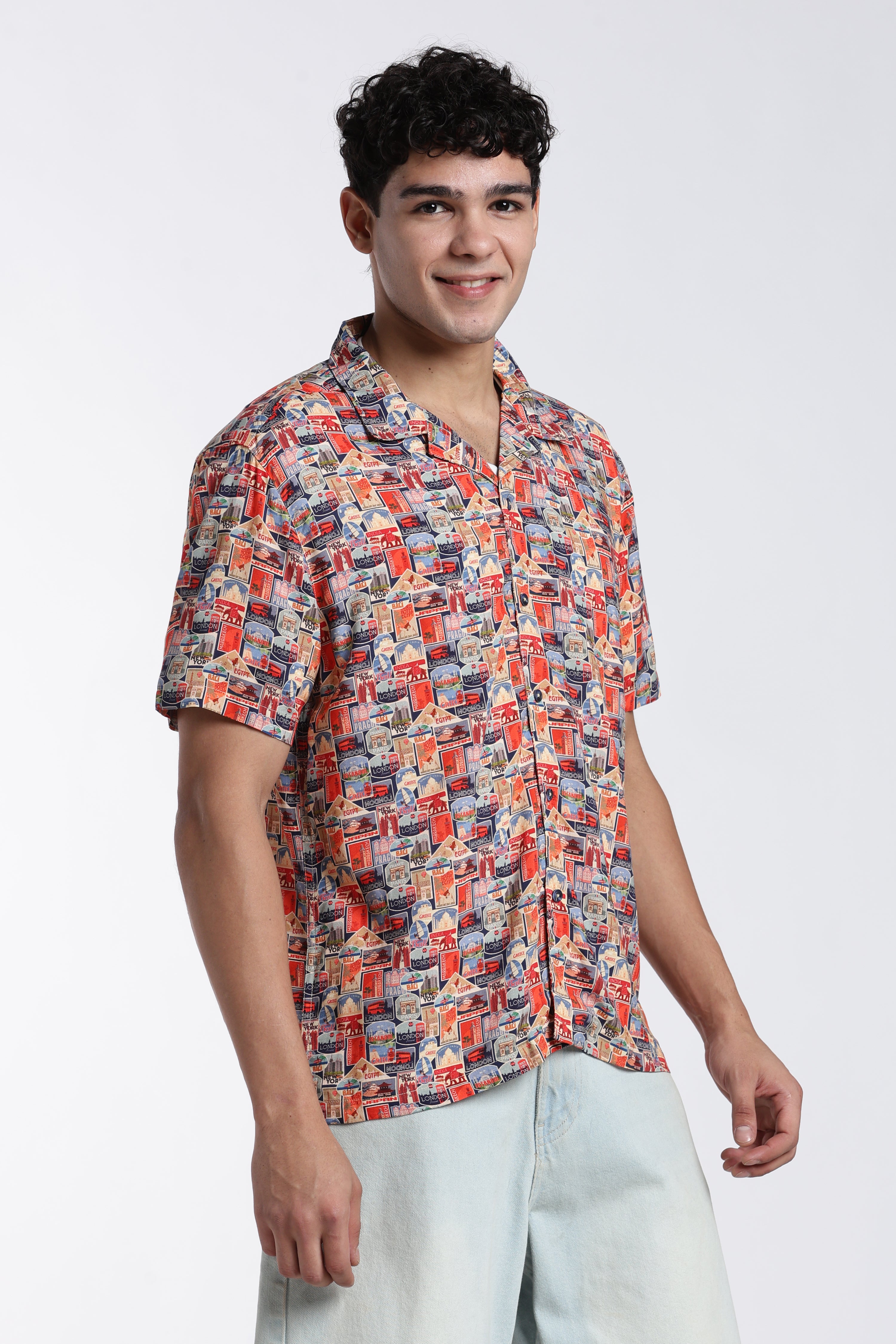 Multi-coloured Regular Fit Shirt for Men - Image 4