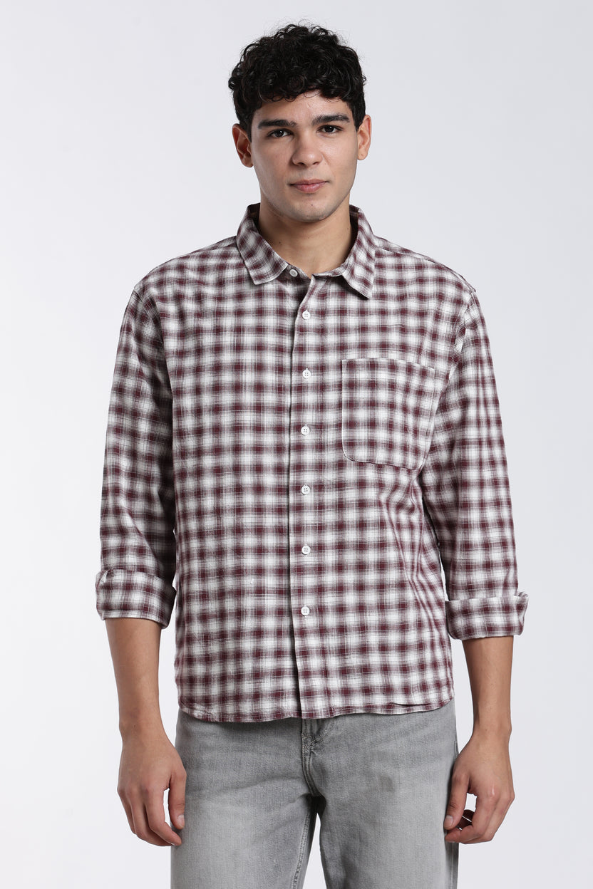 Maroon Regular Fit Shirt for Men - Image 2