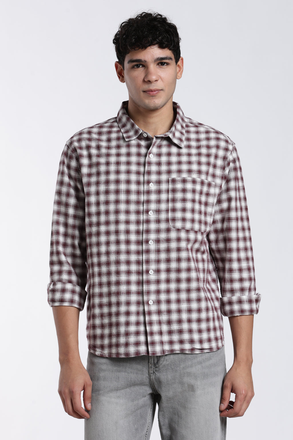 Maroon Regular Fit Shirt for Men - Image 2