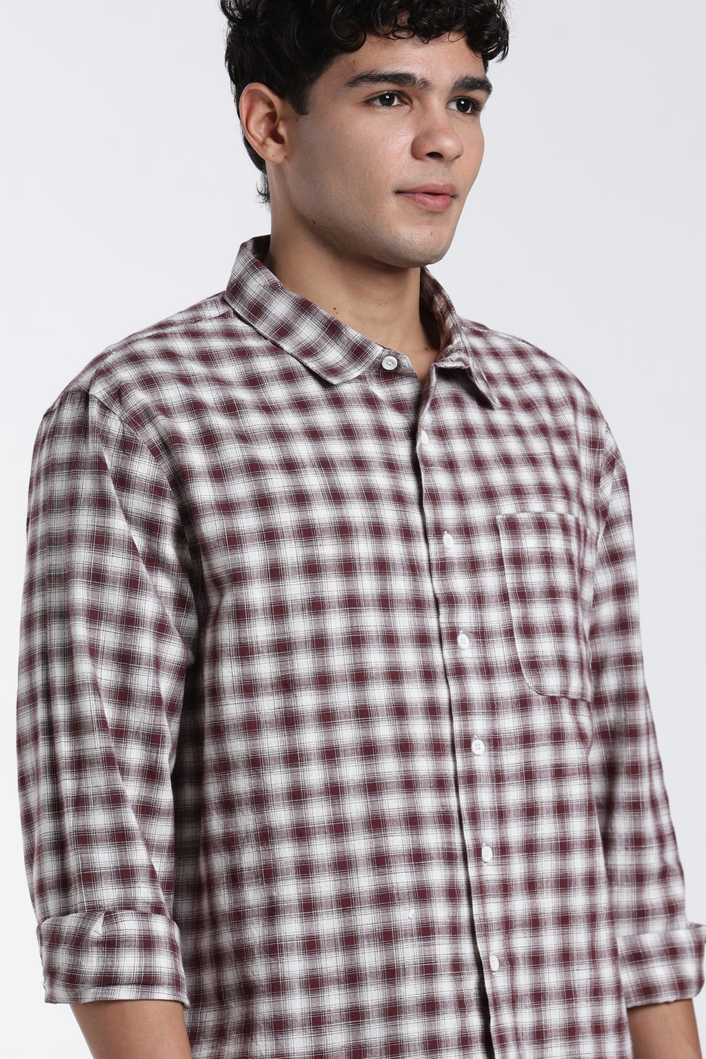 Maroon Regular Fit Shirt for Men - Image 3