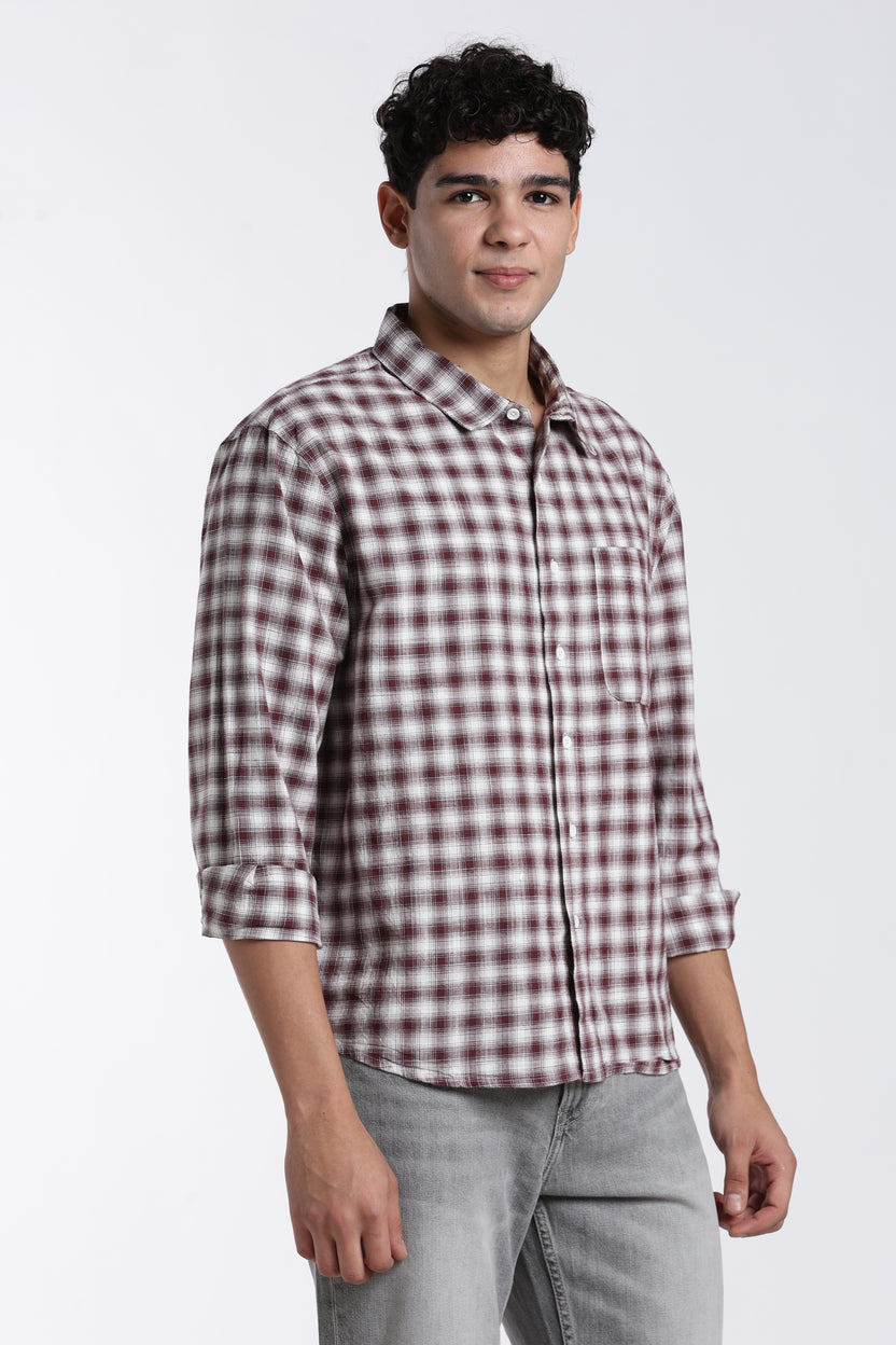 Maroon Regular Fit Shirt For Men - Image 4
