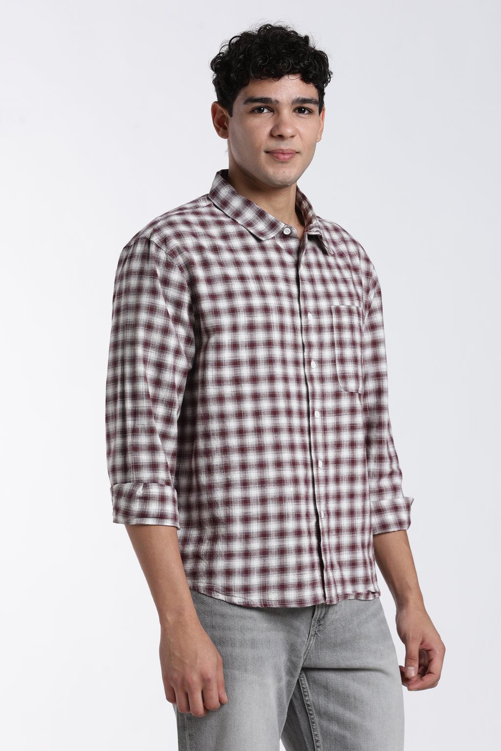 Maroon Regular Fit Shirt for Men - Image 4