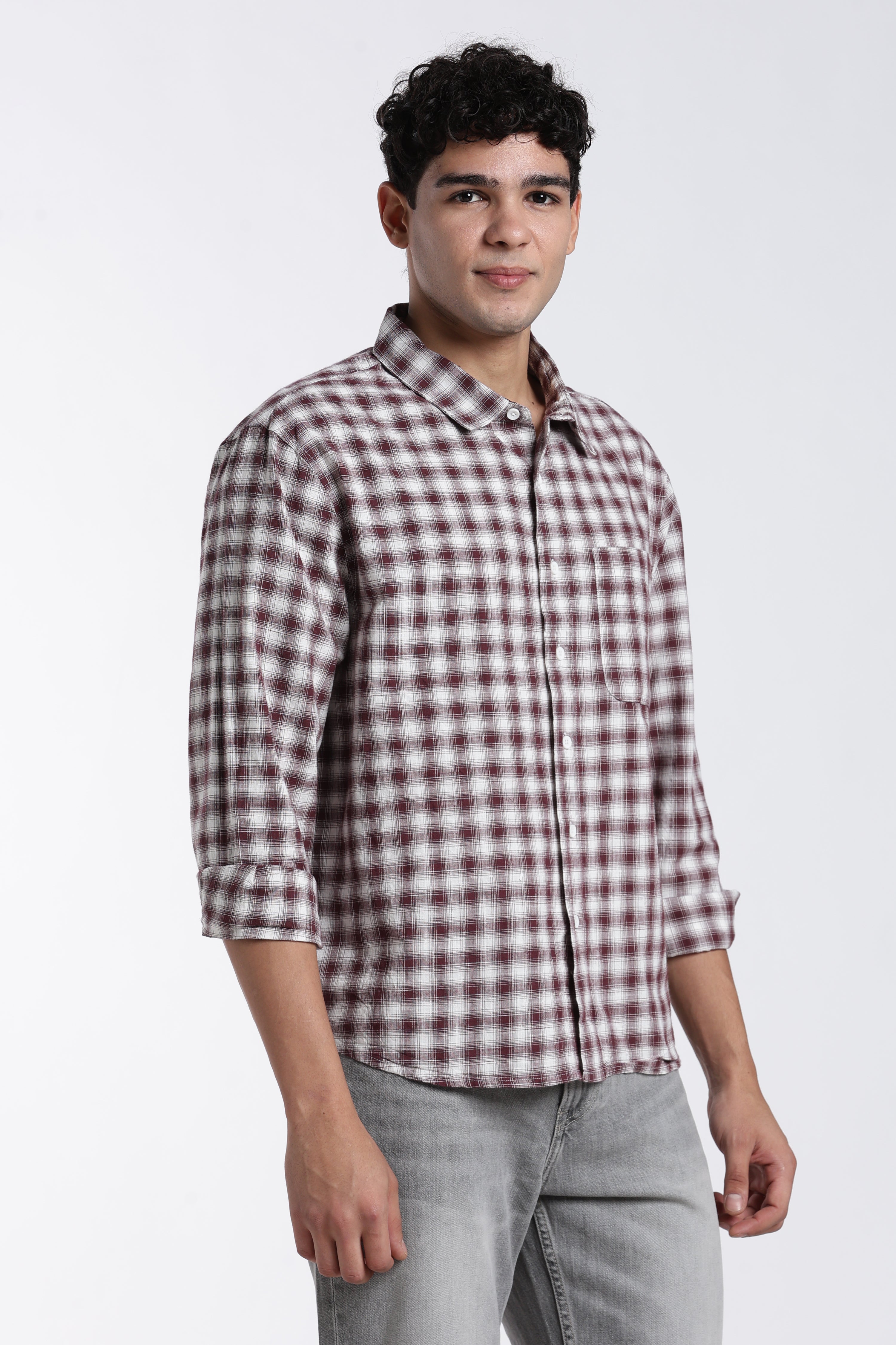 Maroon Regular Fit Shirt for Men - Image 4