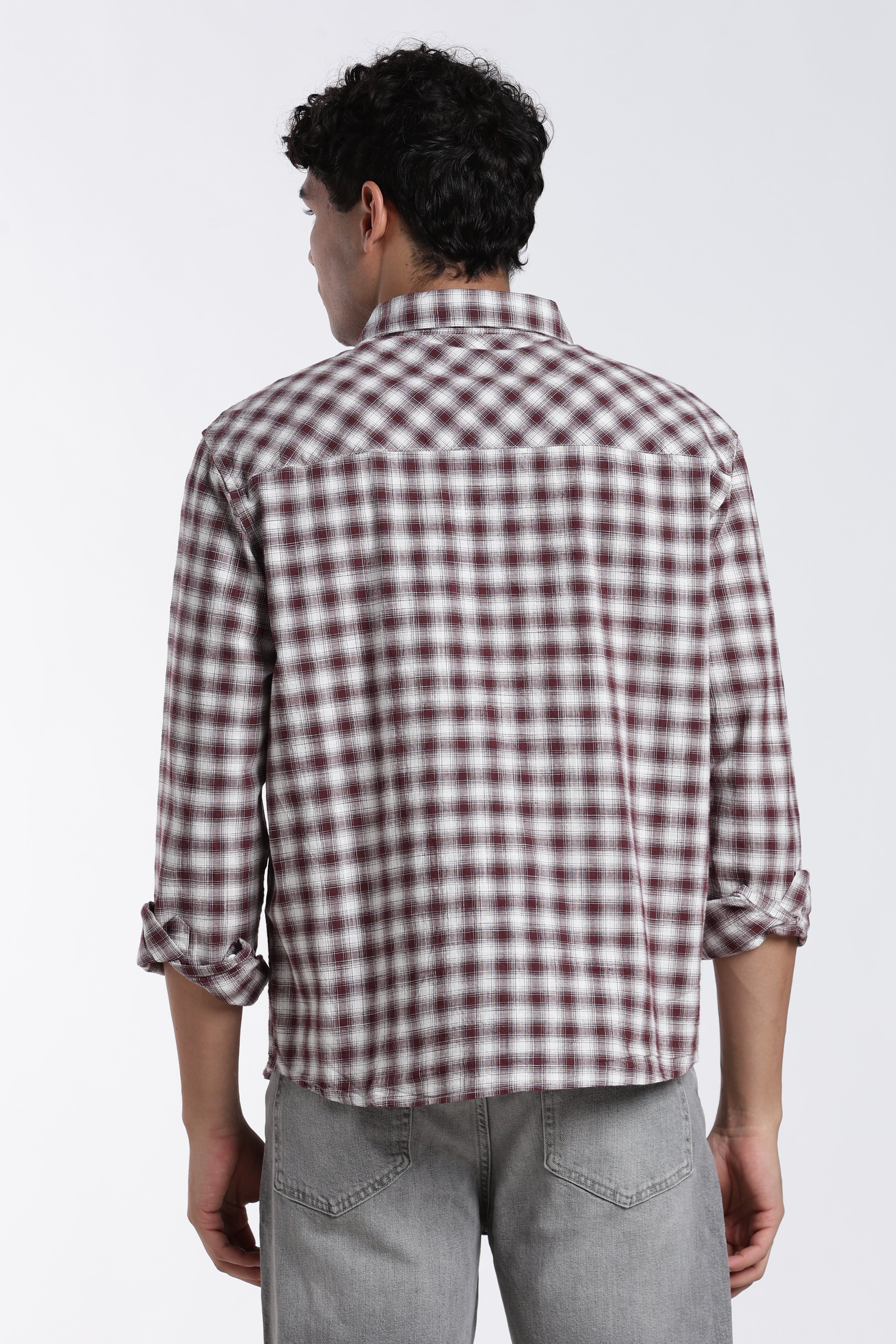 Maroon Regular Fit Shirt for Men - Image 5