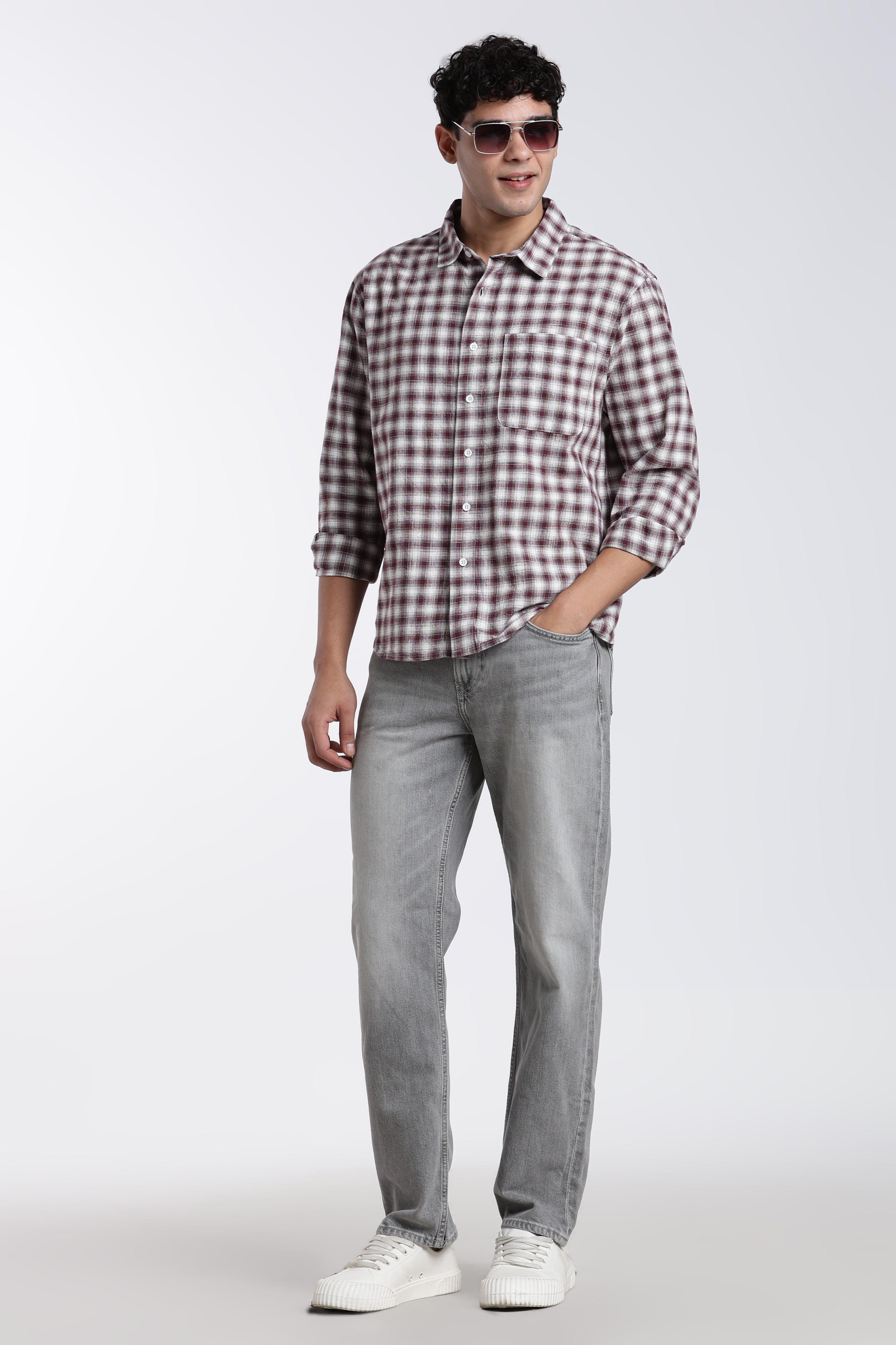 Maroon Regular Fit Shirt for Men - Image 6