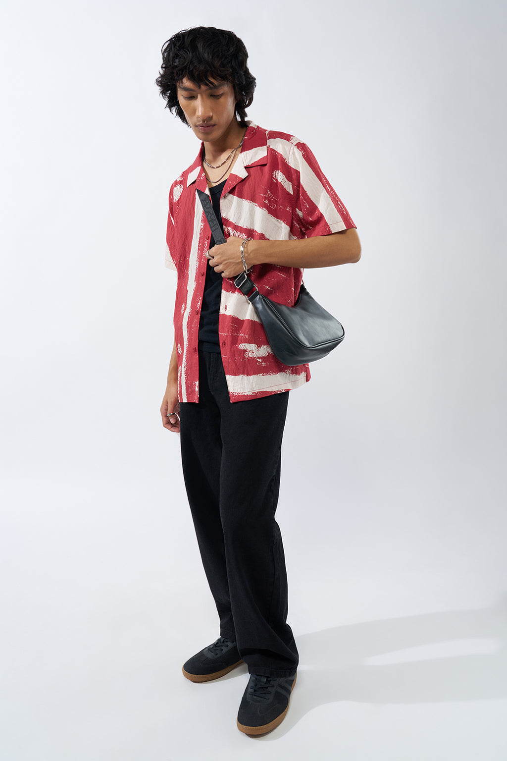 Red Tie-Dye Boxy Fit Shirt for Men - Image 6