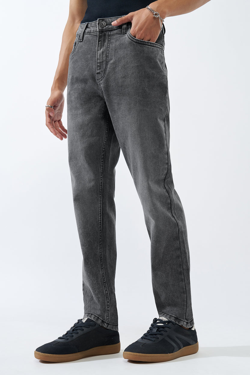 Black Solid Slim Fit Jeans for Men - Image 4