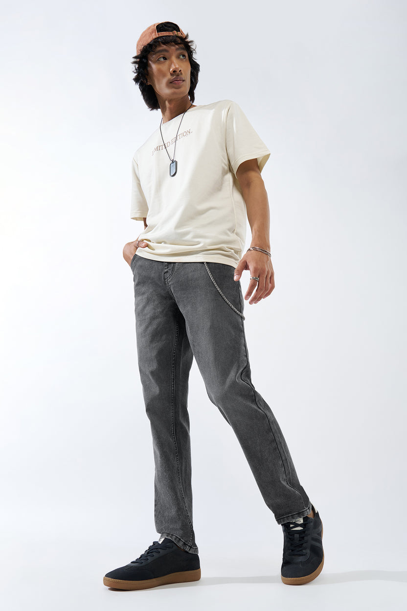 Black Solid Slim Fit Jeans for Men - Image 6