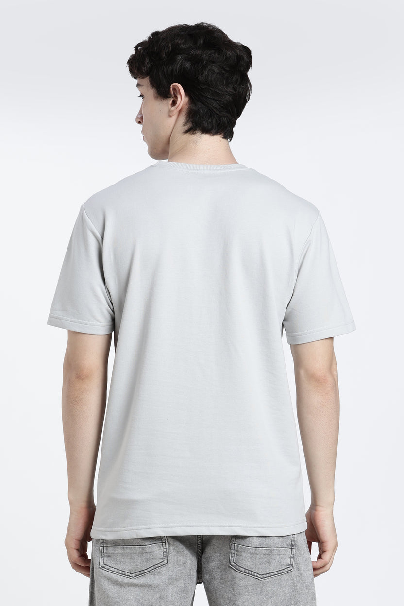 Grey Graphic Regular Fit T-Shirt for Men - Image 5