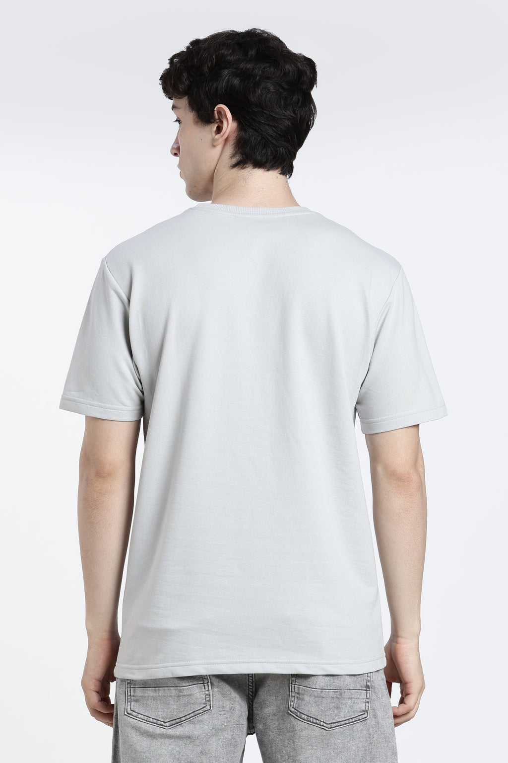Grey Graphic Regular Fit T-Shirt for Men - Image 5