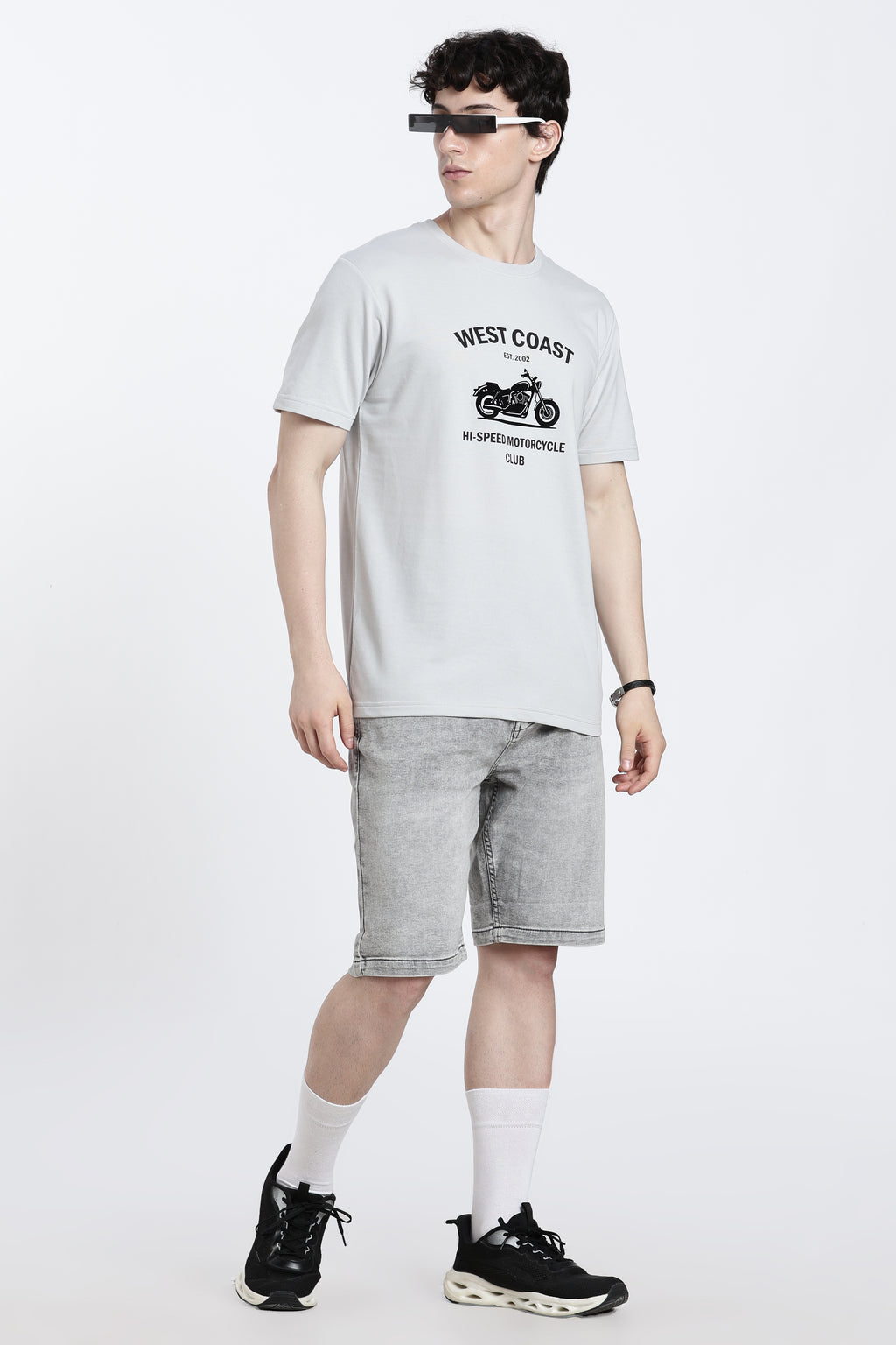 Grey Graphic Regular Fit T-Shirt for Men - Image 6