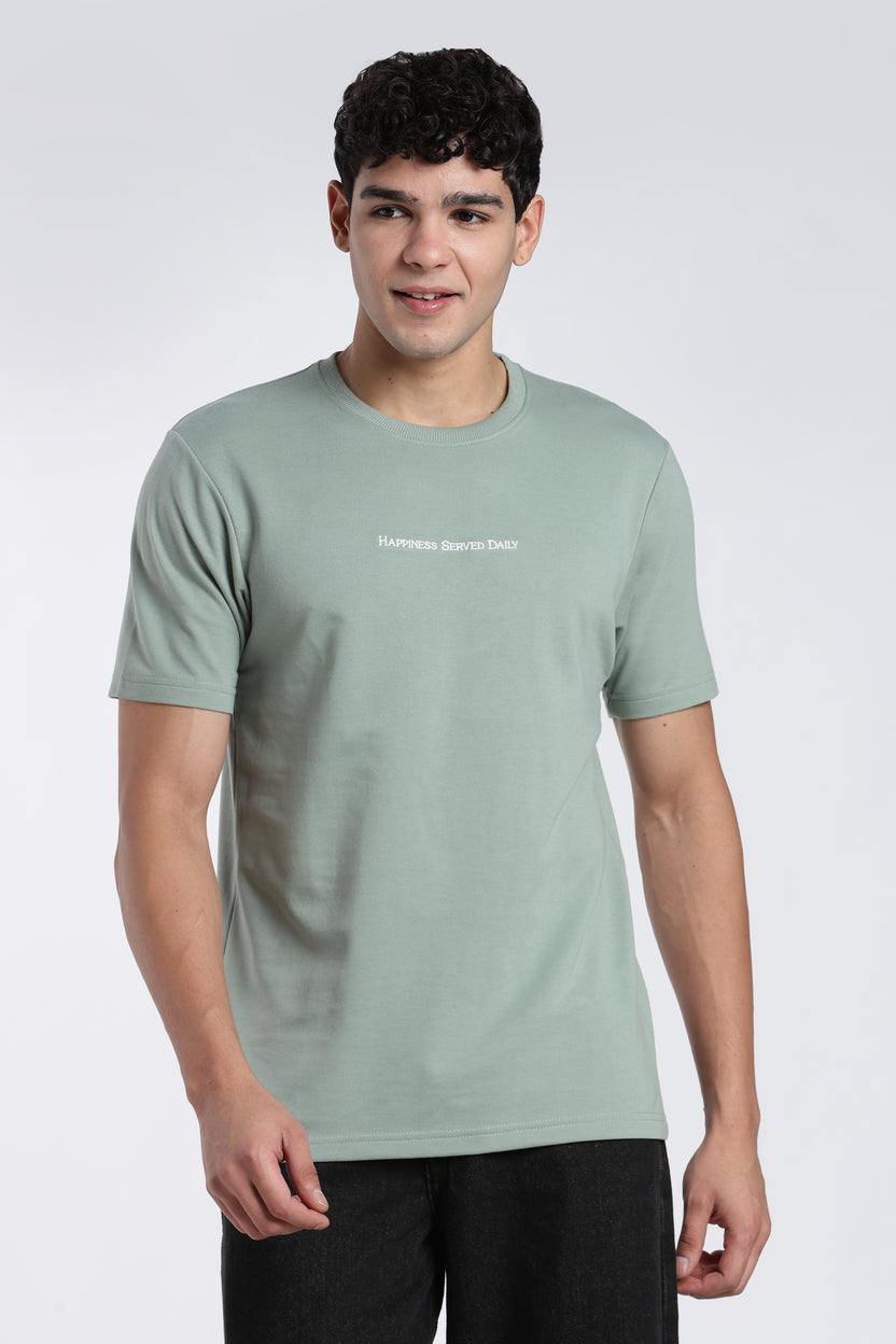 Green Printed Regular Fit T-Shirt for Men - Image 2