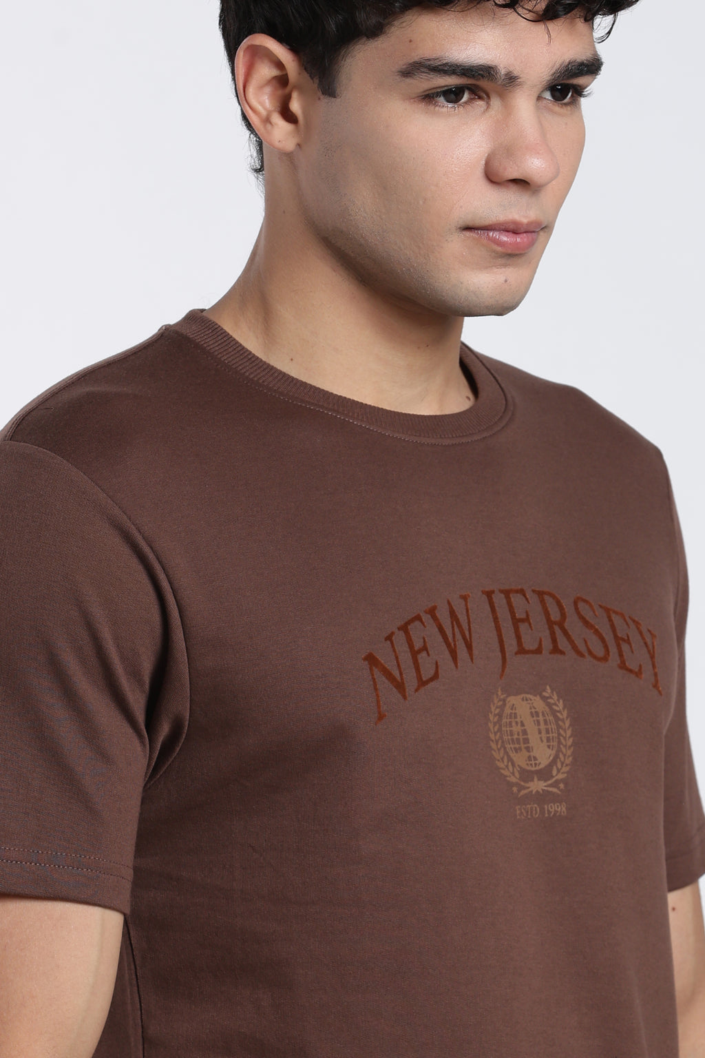 Brown Typographic Regular Fit T-Shirt for Men - Image 3