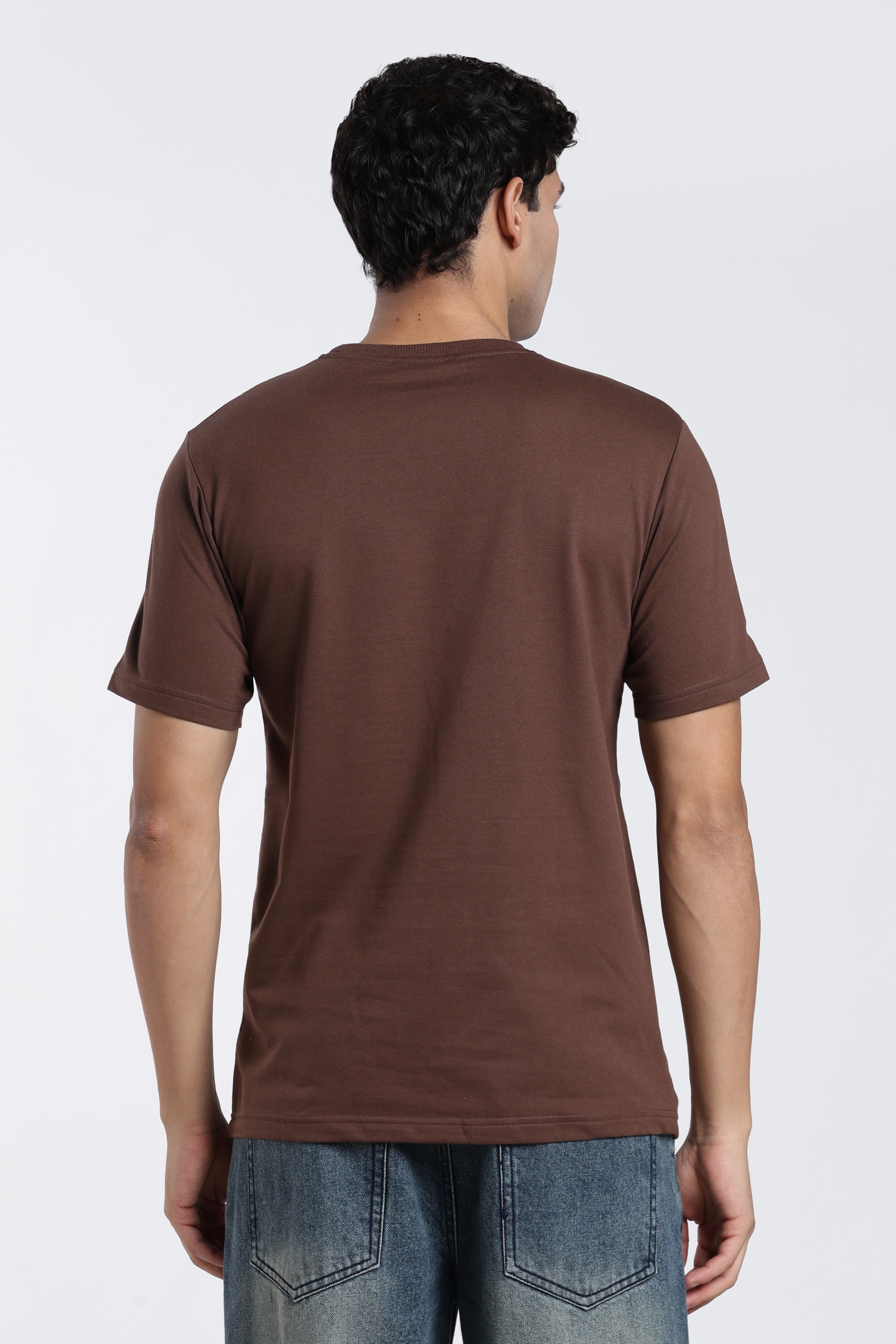 Brown Typographic Regular Fit T-Shirt for Men - Image 5
