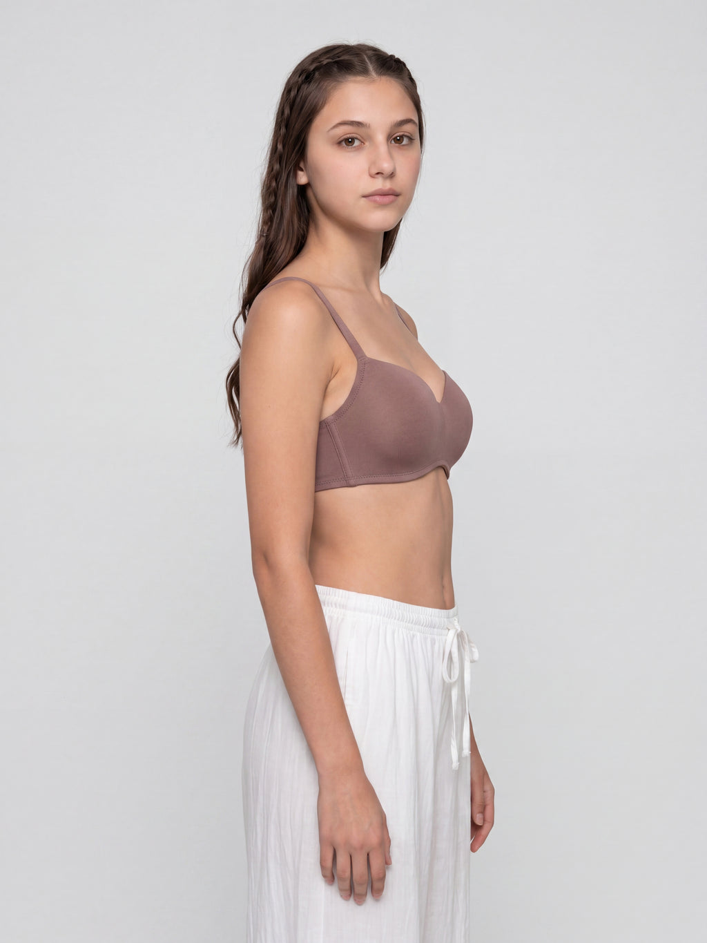 Brown Solid Regular Fit Bra for Women - Image 4
