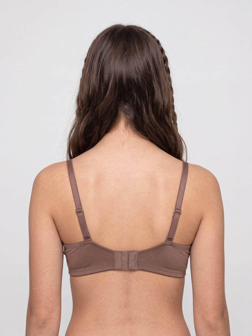 Brown Solid Regular Fit Bra for Women - Image 5
