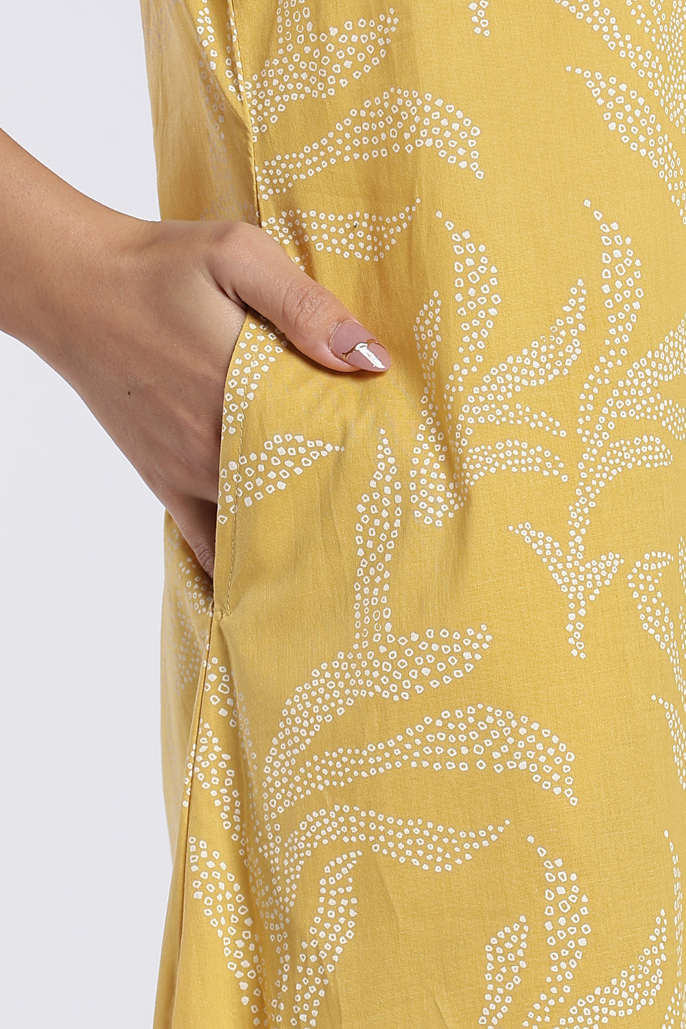 Mustard Floral Print Flared Co-Ord Set for Women - Image 3