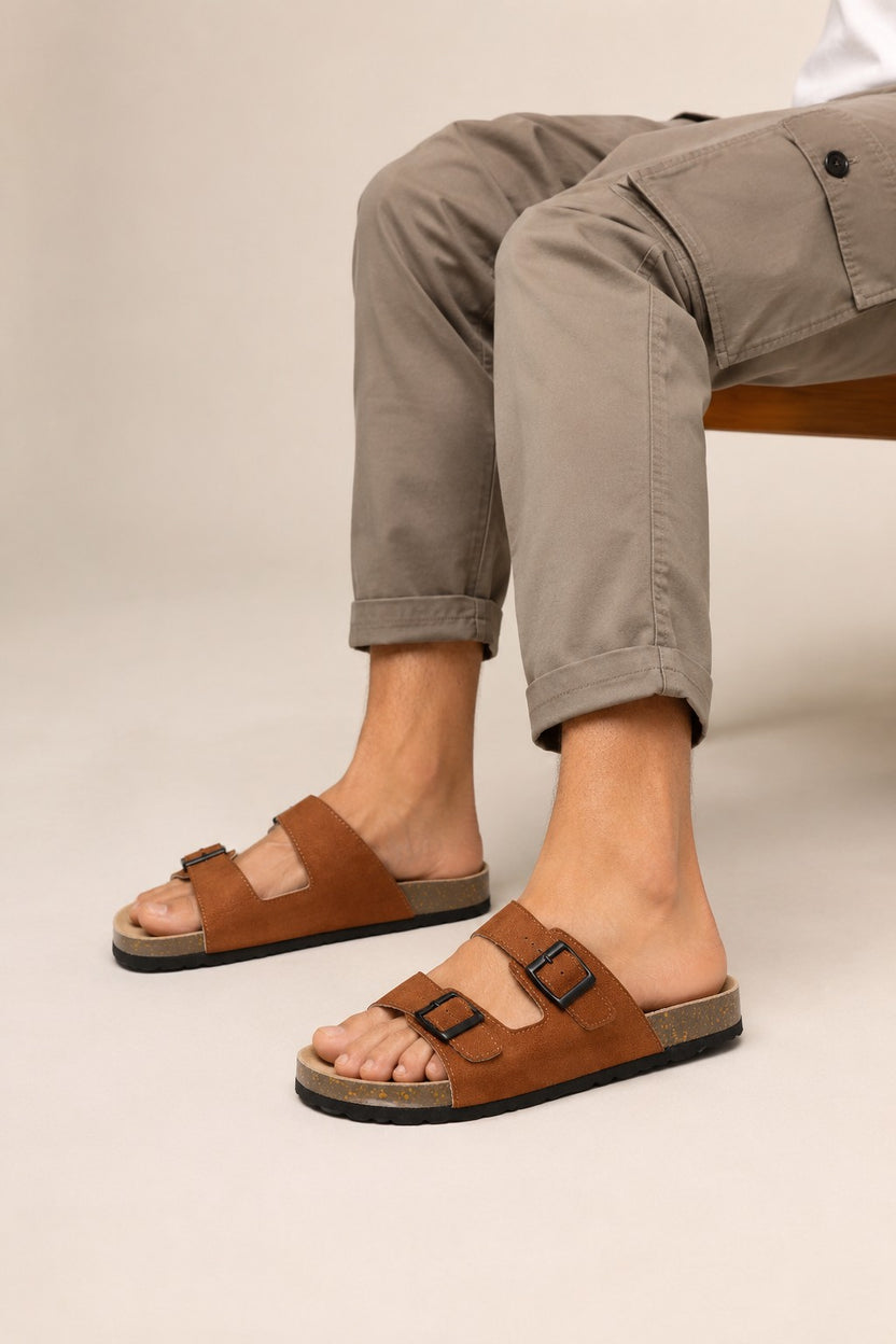 Brown PU Synthetic Sandal for Boys - Image 1