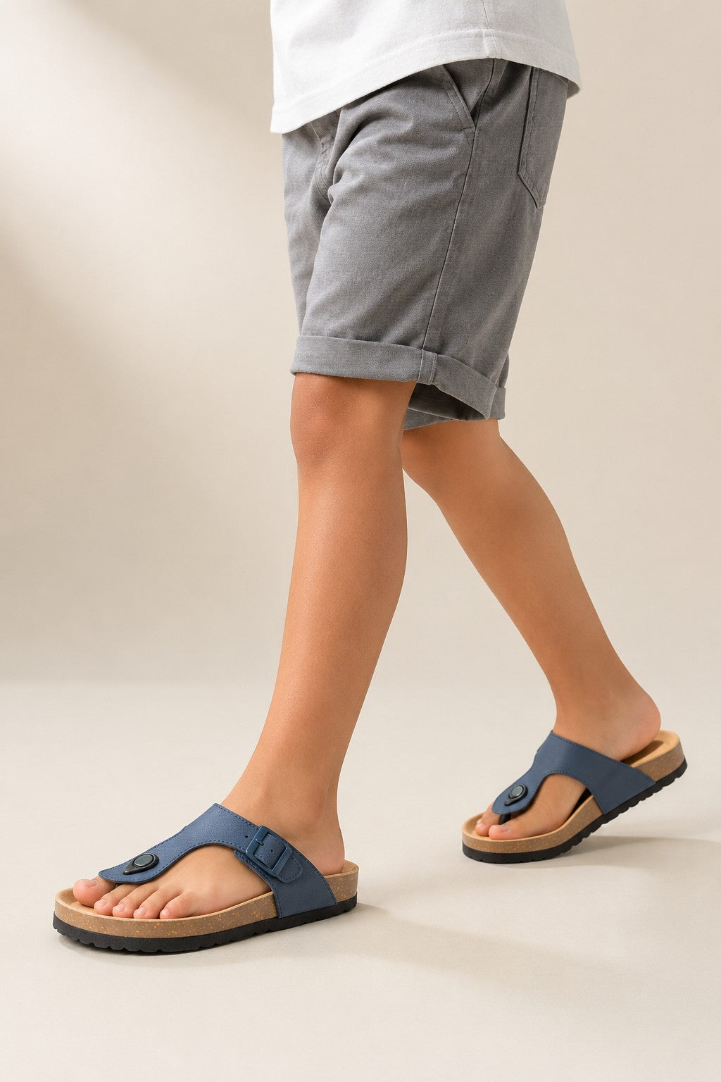 Navy PU Synthetic Sandal for Boys - Image 1