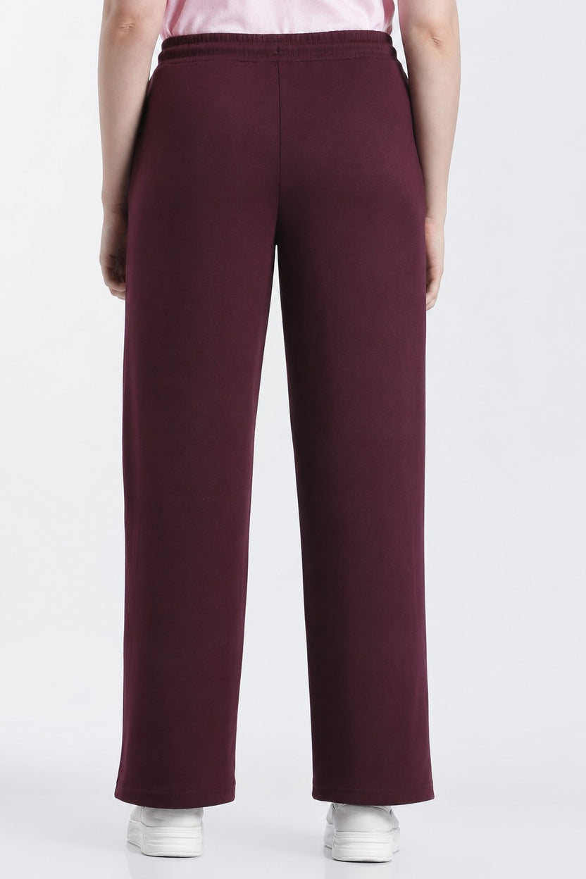 Maroon Wide Leg Fit Sweatpant With 2 Pocket for Women - Image 5