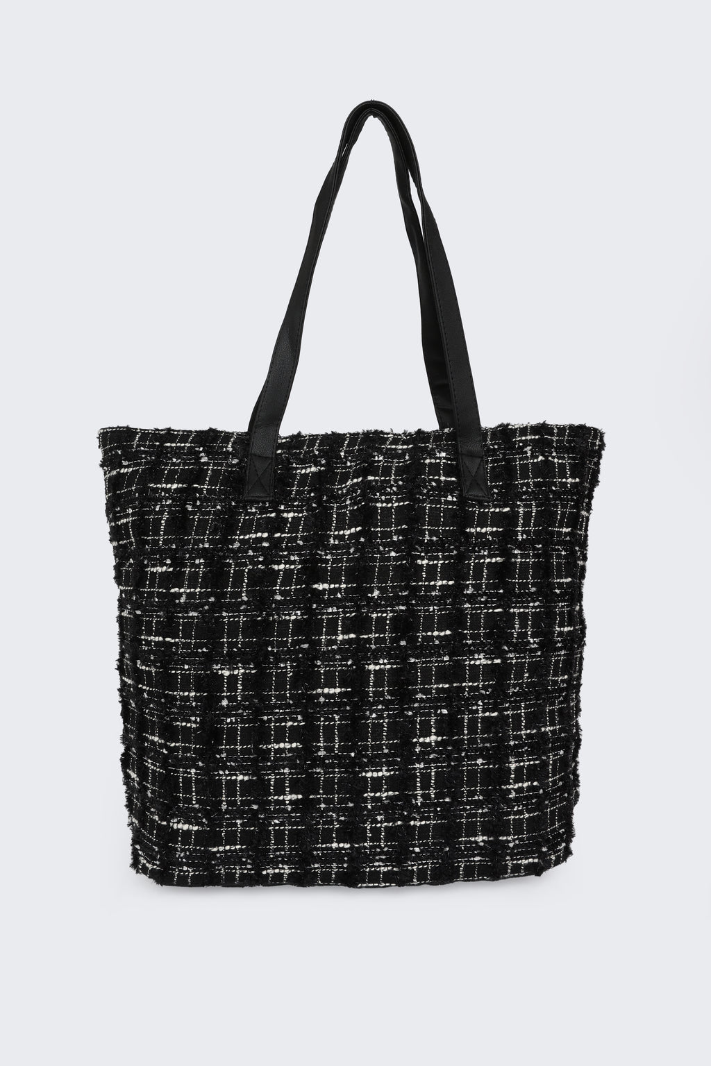 Black Self Design Tote Bags for Women - Image 6