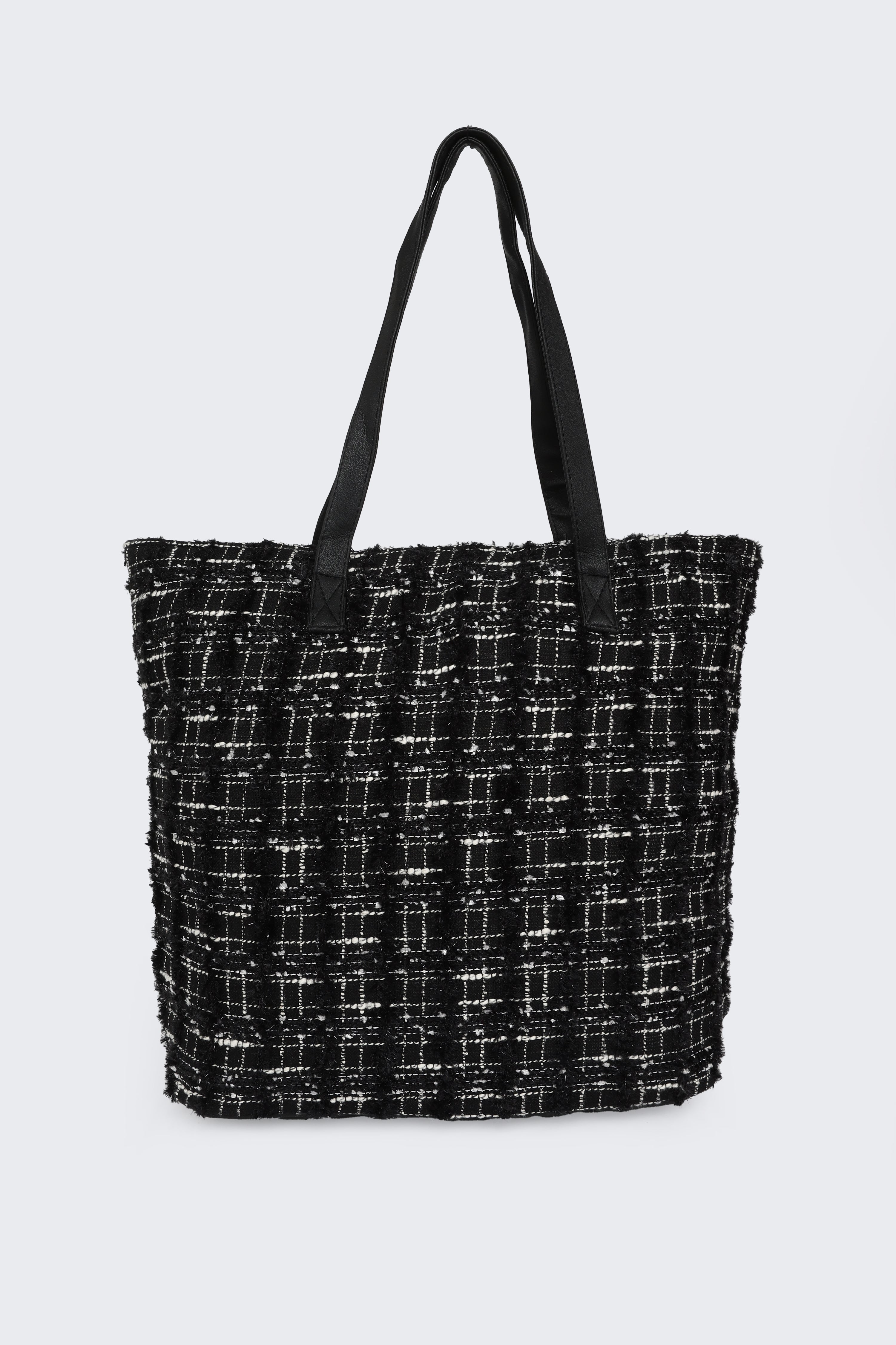 Black Self Design Tote Bags for Women - Image 6