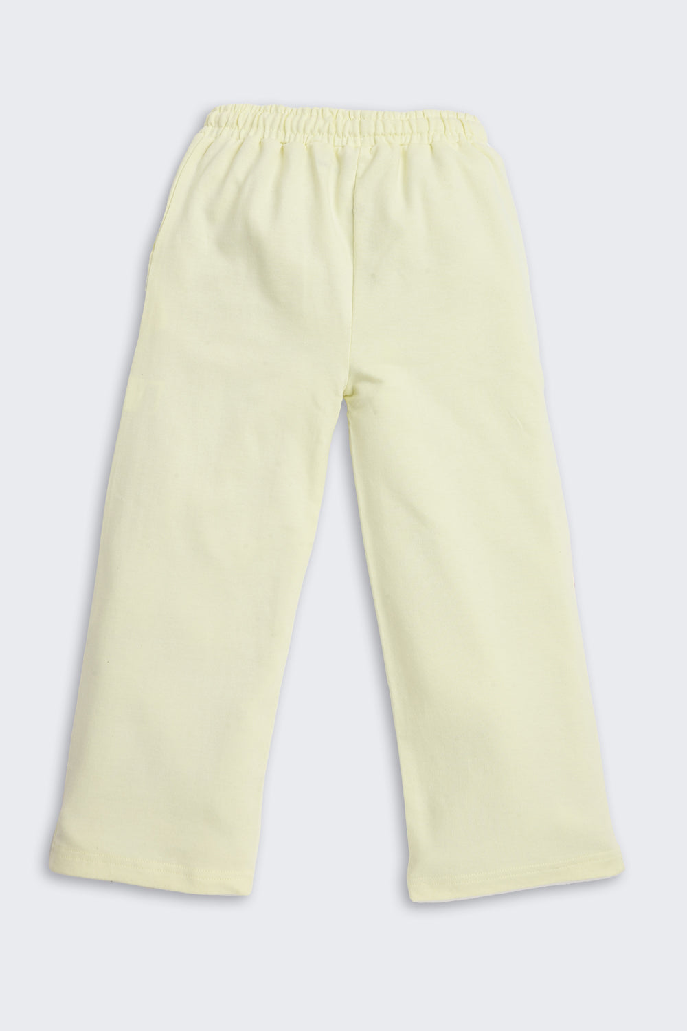 Yellow Floral Print  Regular Fit Joggers for Girls - Image 3
