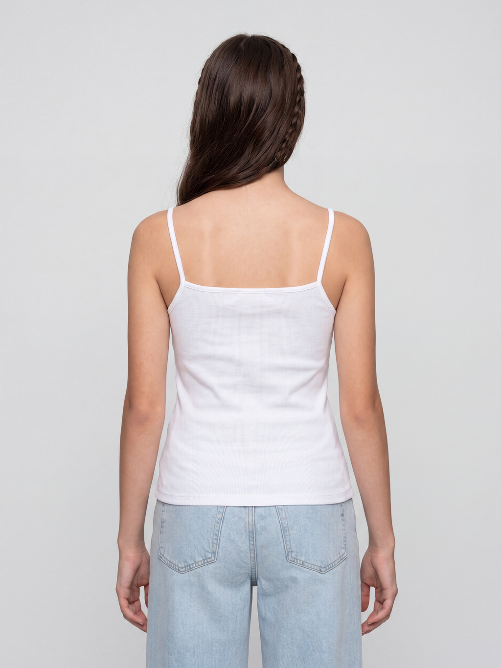 White Textured Regular Fit Camisole for Women - Image 5