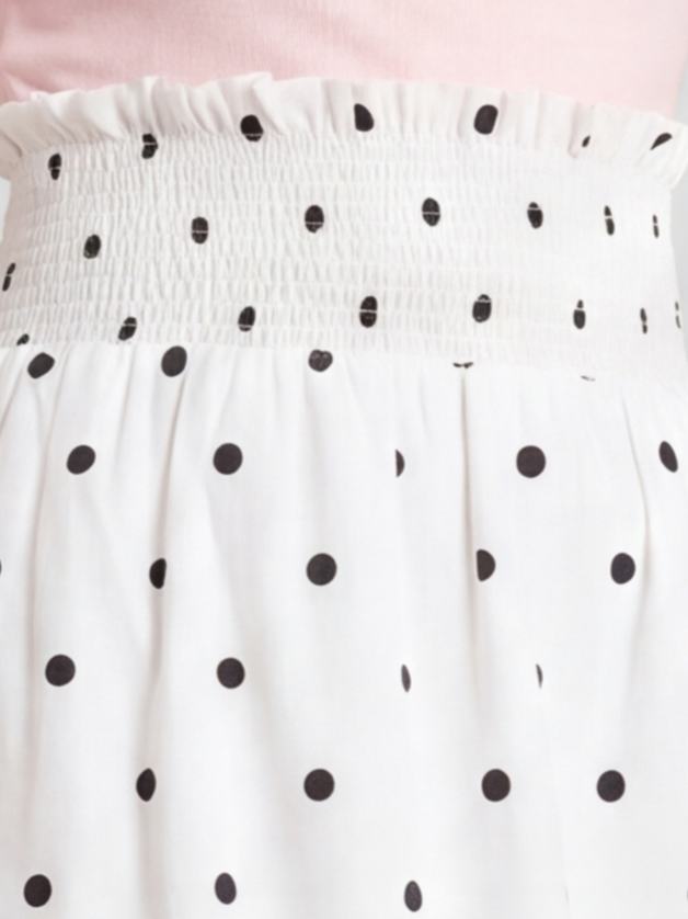White Polka Dot Regular Fit Skirt for Women - Image 3