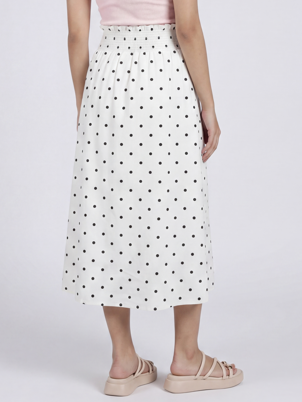 White Polka Dot Regular Fit Skirt for Women - Image 5