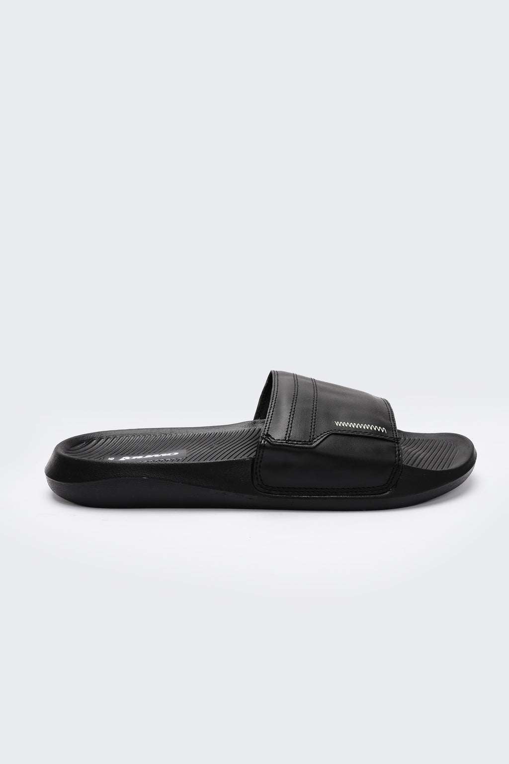 Black Solid Pool Slides for Men - Image 2