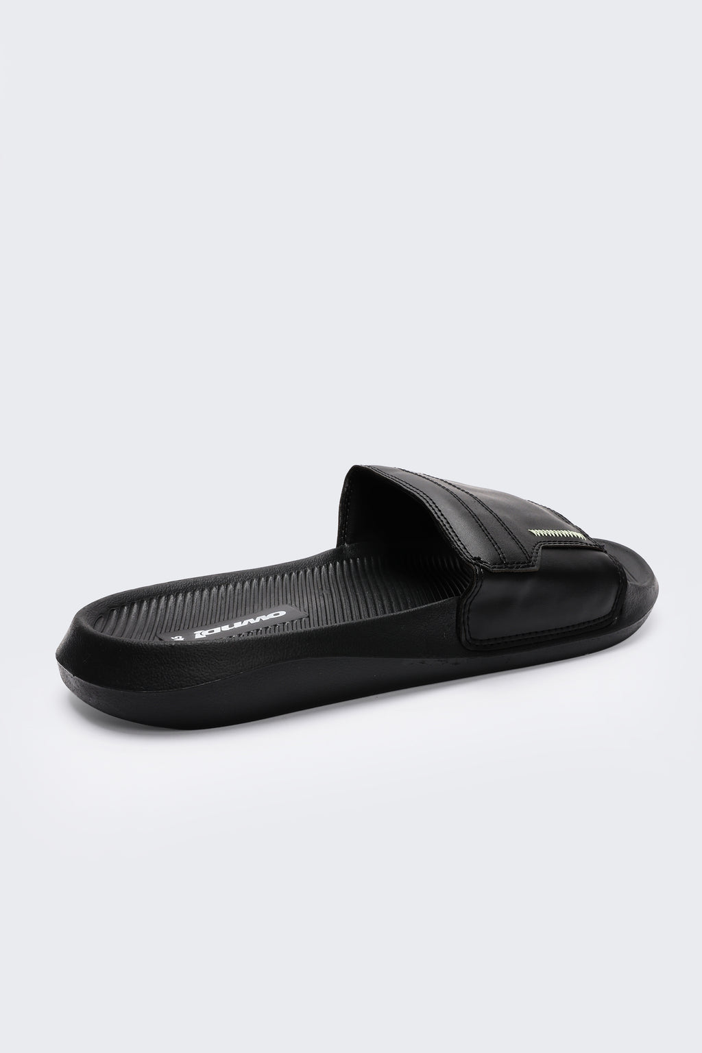 Black Solid Pool Slides for Men - Image 3