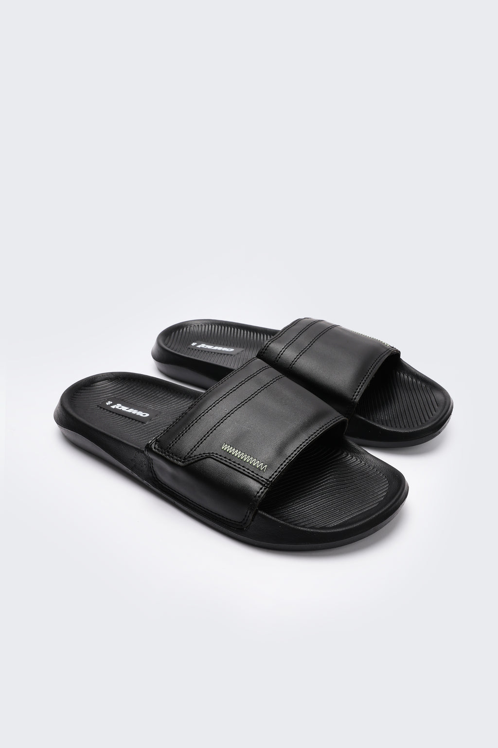 Black Solid Pool Slides for Men - Image 6