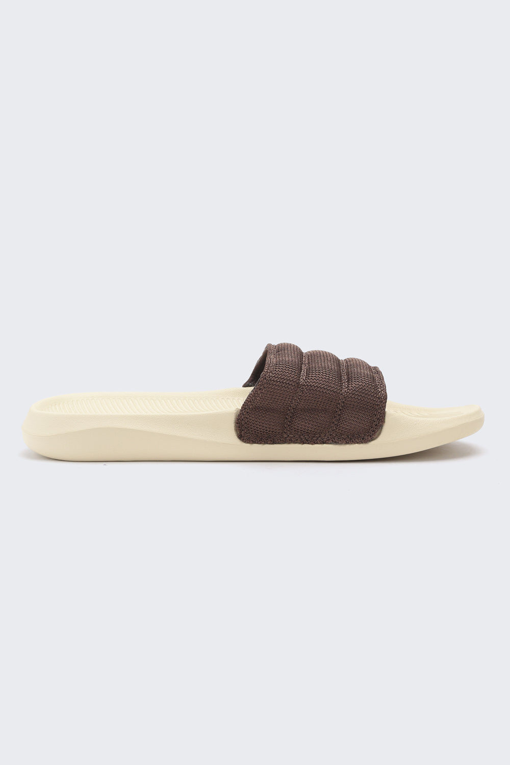 Brown Solid Pool Slides for Men - Image 2