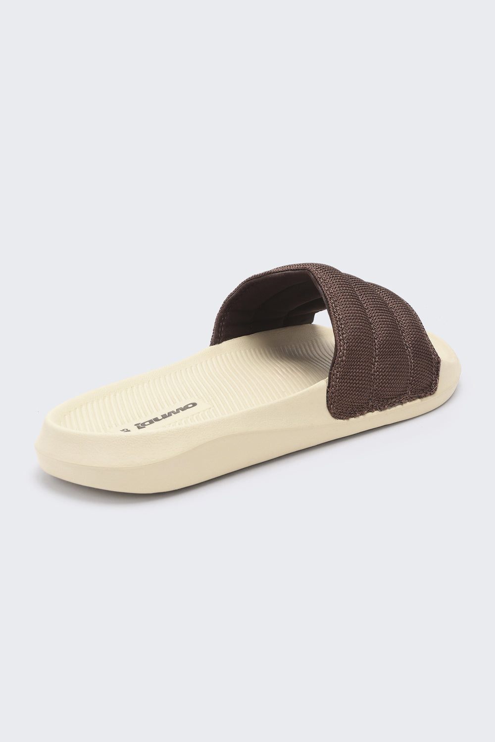 Brown Solid Pool Slides for Men - Image 3